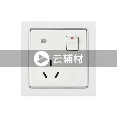 AN233 一位三极带开关带灯插座 10A (白色)