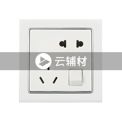 AN226 二位二、三极带开关带灯插座 10A (白色)