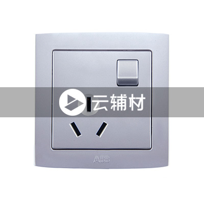 AS223-S一位三极带开关插座 （银色）10A