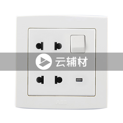 AL234二位二极扁圆两用带开关带灯插座 10A