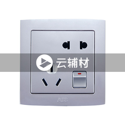 AL225-S二位二、三极带开关插座 （银色）10A